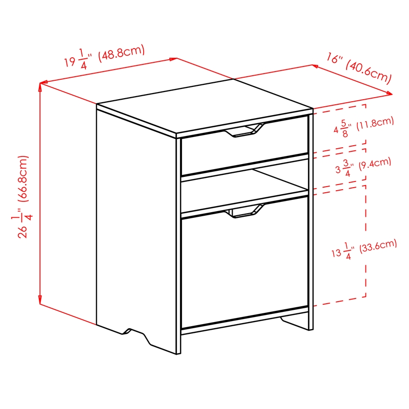 Winsome Filing Contemporary Wood Storage Cabinet in Charcoal