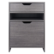 Winsome Filing Contemporary Wood Storage Cabinet in Charcoal
