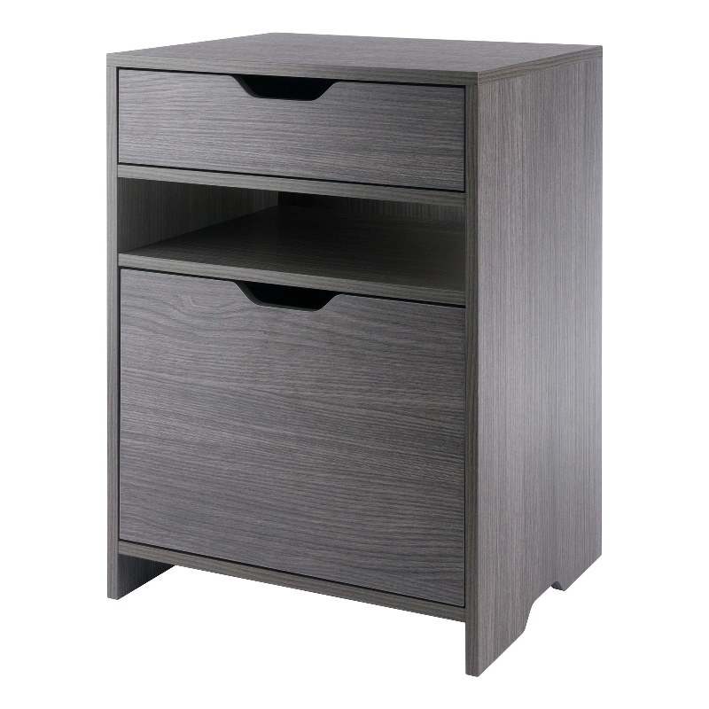 Winsome Filing Contemporary Wood Storage Cabinet in Charcoal