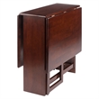 Winsome Clara Double Drop Leaf Transitional Solid Wood Dining Table in Walnut