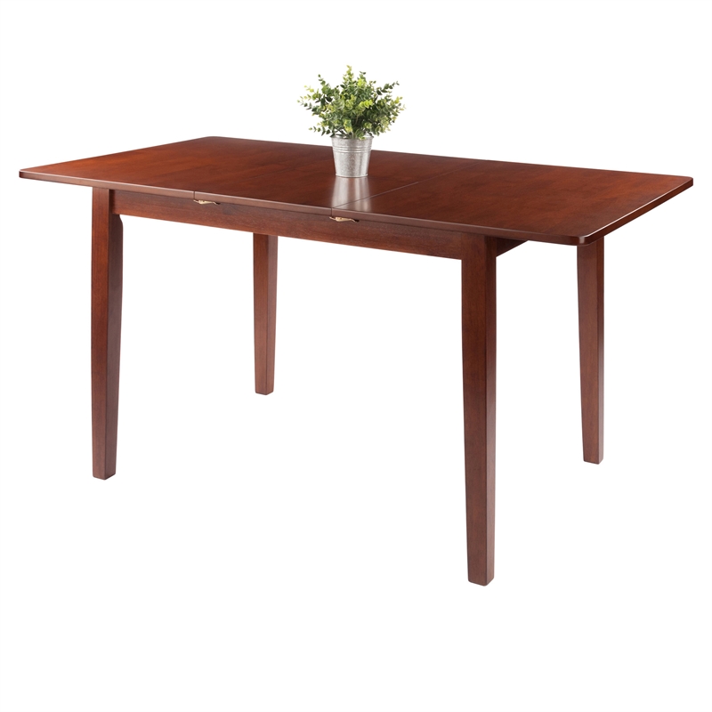 Winsome Darren Transitional Solid Wood Dining Table Extension Top in Walnut