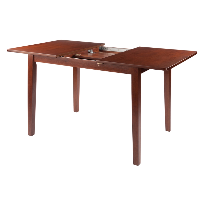 Winsome Darren Transitional Solid Wood Dining Table Extension Top in Walnut