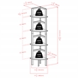 Winsome Aiden Corner Transitional Solid Wood Baker's Rack in Coffee