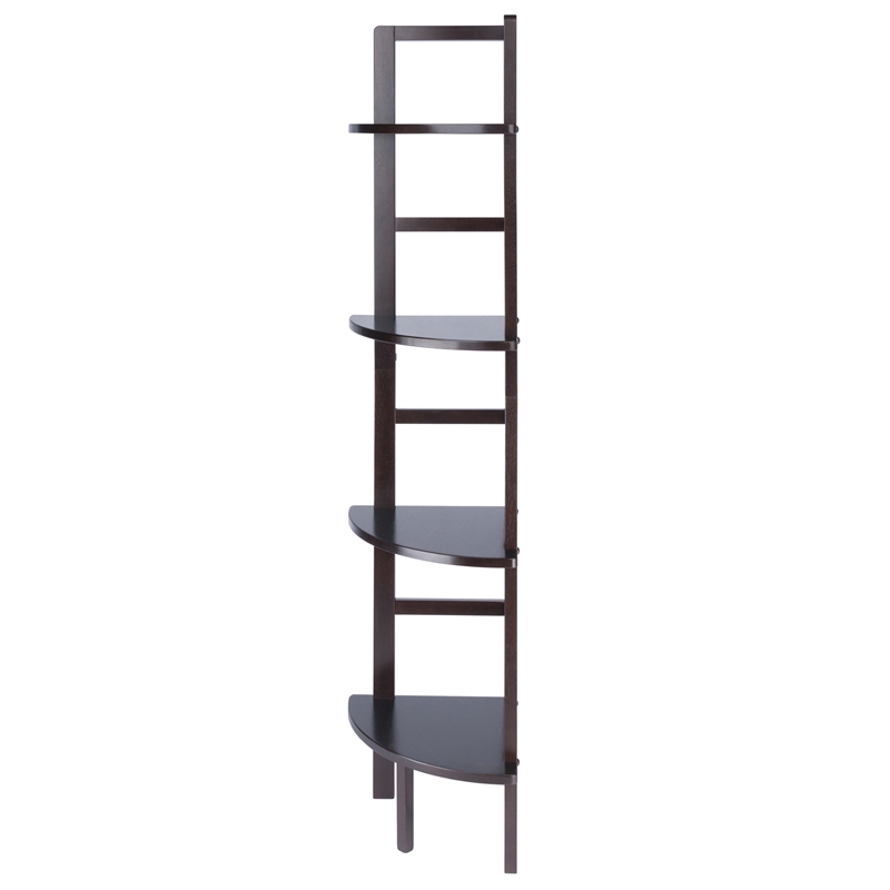 Winsome Aiden Corner Transitional Solid Wood Baker's Rack in Coffee