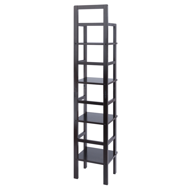 Winsome Aiden Narrow Transitional Solid Wood Baker's Rack in Coffee