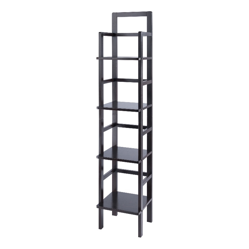 Winsome Aiden Narrow Transitional Solid Wood Baker's Rack in Coffee