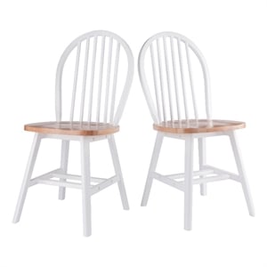 Winsome Windsor 2-Piece 17.8&quotH Transitional Solid Wood Dining Chair in White