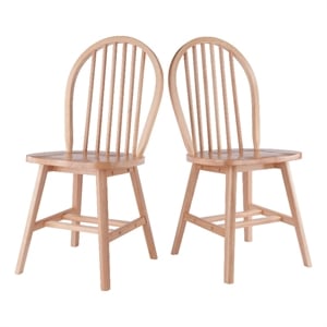 Winsome Windsor 2-Piece 17.8&quotH Transitional Solid Wood Dining Chair in Natural