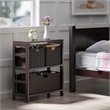 Winsome Leo 4-Piece Solid Wood Storage Shelf w/ Baskets in Espresso/Chocolate