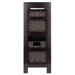 Winsome Leo 4-Piece Solid Wood Storage Shelf w/ Baskets in Espresso/Chocolate