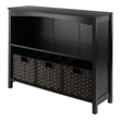 Winsome Terrace 4-Piece Solid Wood Storage Shelf w/ Baskets - Walnut/Chocolate