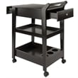 Winsome Jeston Entertainment Modern Solid Wood Bar Cart Espresso