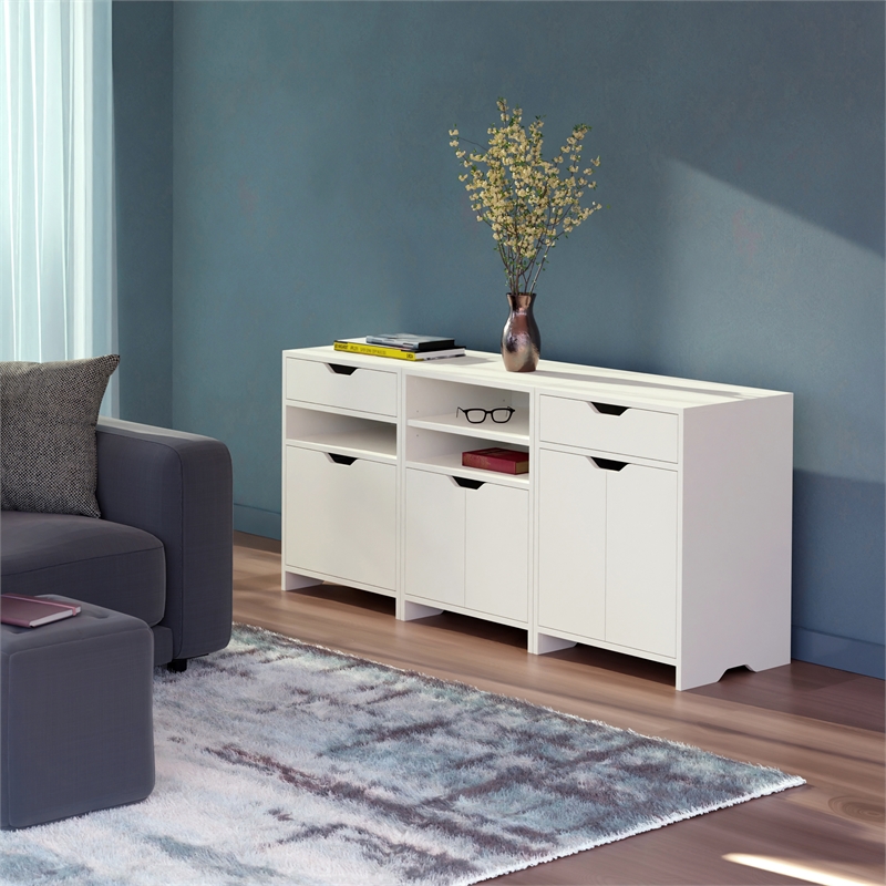 Winsome 3-Piece Contemporary Wood Storage Cabinet Set in White