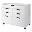 Winsome Halifax 5-Drawer Engineered Wood Mobile Storage Cabinet in Crisp White