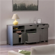 Winsome 3-PC Transitional Engineered Wood Storage Cabinet Set in Charcoal