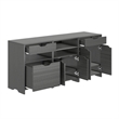 Winsome 3-PC Transitional Engineered Wood Storage Cabinet Set in Charcoal