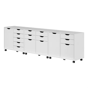 Winsome Halifax 3-Piece Engineered Wood Cabinet Set with File Drawer in White