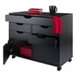 Winsome Halifax 5-Drawer Engineered Wood Mobile Storage Cabinet in Black