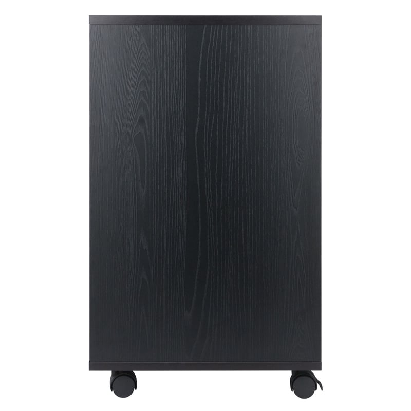 Winsome Halifax 5-Drawer Engineered Wood Mobile Storage Cabinet in Black