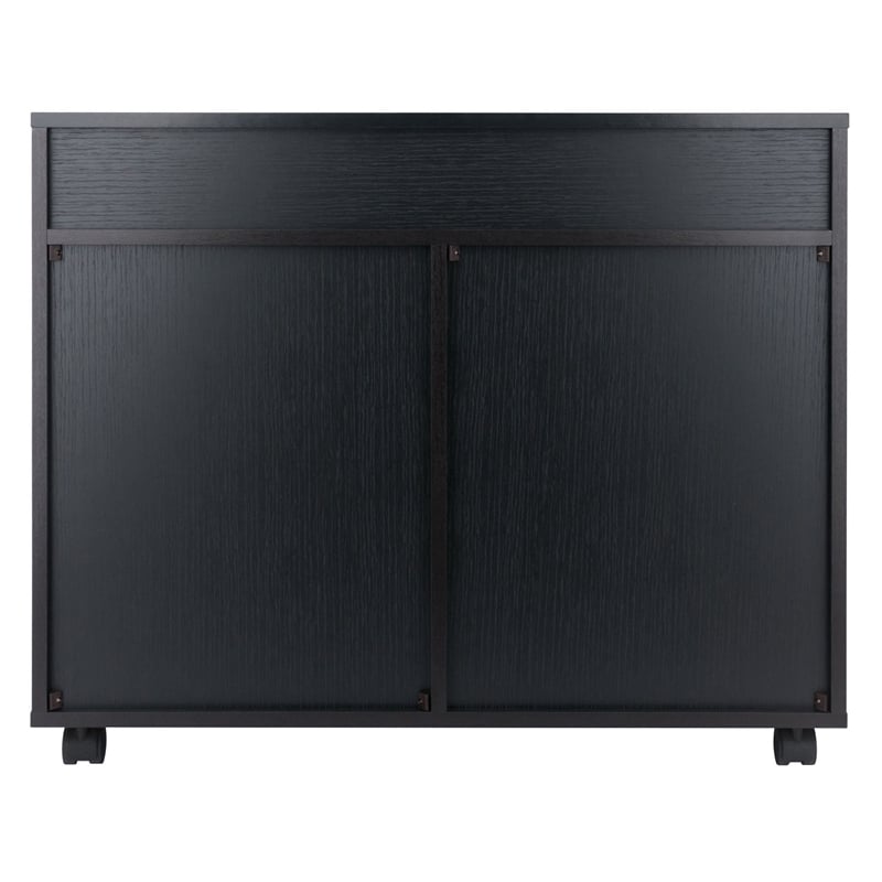 Winsome Halifax 5-Drawer Engineered Wood Mobile Storage Cabinet in Black