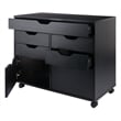 Winsome Halifax 5-Drawer Engineered Wood Mobile Storage Cabinet in Black