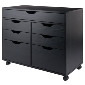 Winsome Halifax 5-Drawer Engineered Wood Mobile Storage Cabinet in Black