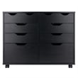 Winsome Halifax 4-Drawer Engineered Wood Mobile Storage Cabinet in Black