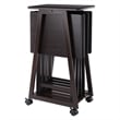 Winsome Adriel 5-Piece Transitional Solid Wood Snack Table Set in Coffee