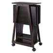 Winsome Adriel 5-Piece Transitional Solid Wood Snack Table Set in Coffee
