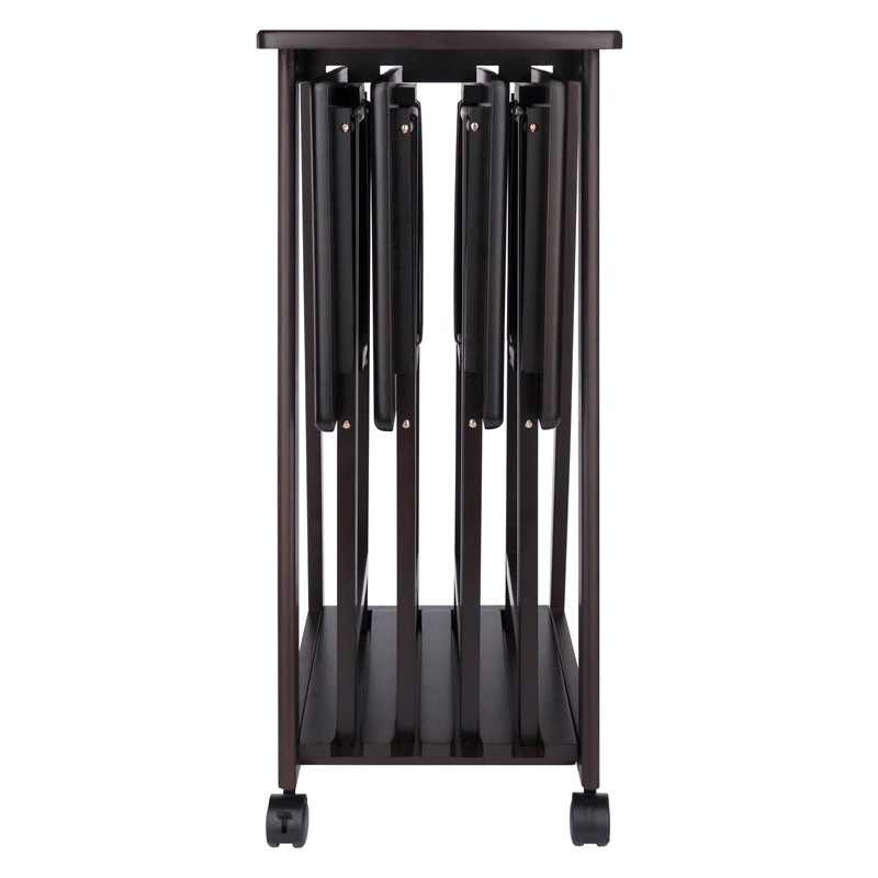 Winsome Adriel 5-Piece Transitional Solid Wood Snack Table Set in Coffee