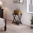 Winsome Raya Transitional Solid Wood Luggage Rack with Shelf in Black