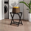 Winsome Raya Transitional Solid Wood Luggage Rack with Shelf in Black