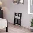 Winsome Raya Transitional Solid Wood Luggage Rack with Shelf in Black