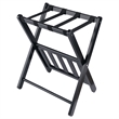 Winsome Raya Transitional Solid Wood Luggage Rack with Shelf in Black
