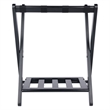 Winsome Raya Transitional Solid Wood Luggage Rack with Shelf in Black