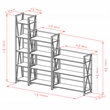 Winsome Isa 3-Piece Engineered Wood Shelving Set in Walnut and Graphite