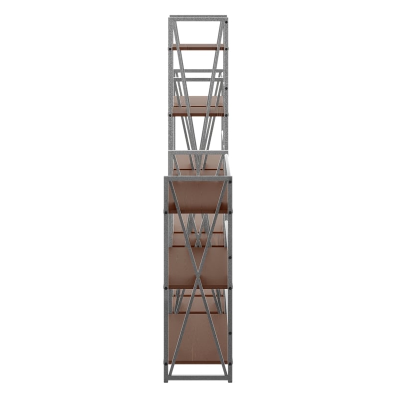 Winsome Isa 3-Piece Engineered Wood Shelving Set in Walnut and Graphite