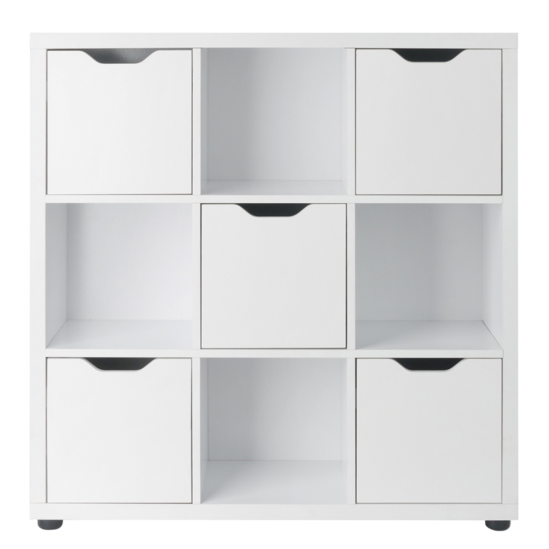 Winsome Julian 3x3 Storage Cabinet White Finish