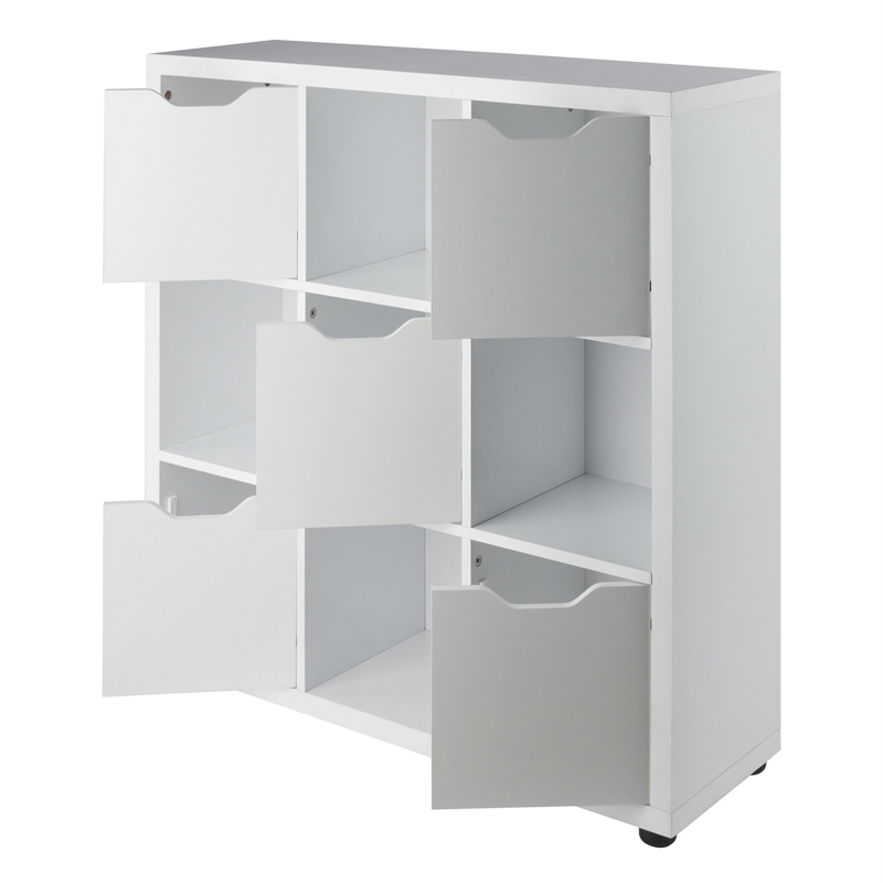 Winsome Julian 3x3 Storage Cabinet White Finish