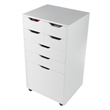 Winsome Halifax Bins and Drawers Multi Storage Tall Mobile Cabinet White Finish