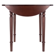 Winsome Sorella Round Double Drop Leaf Dining Table Walnut Finish