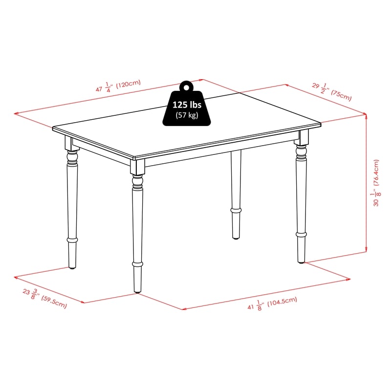 Winsome Ravenna Rectangle Dining Table Walnut Finish