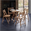 Winsome Delaney 5PC Set Folding Table and Chairs in Natural Finish