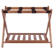 Winsome Reese Luggage Rack with Shelf in Teak Finish
