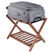 Winsome Reese Luggage Rack with Shelf in Teak Finish