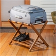 Winsome Reese Luggage Rack with Shelf in Teak Finish