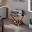 Winsome Reese Luggage Rack with Shelf in Teak Finish