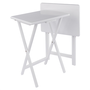 Winsome Alex 2-Pc Snack Table Set in White Finish