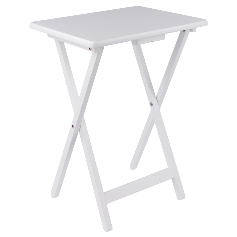 Winsome Alex 2-Pc Snack Table Set in White Finish
