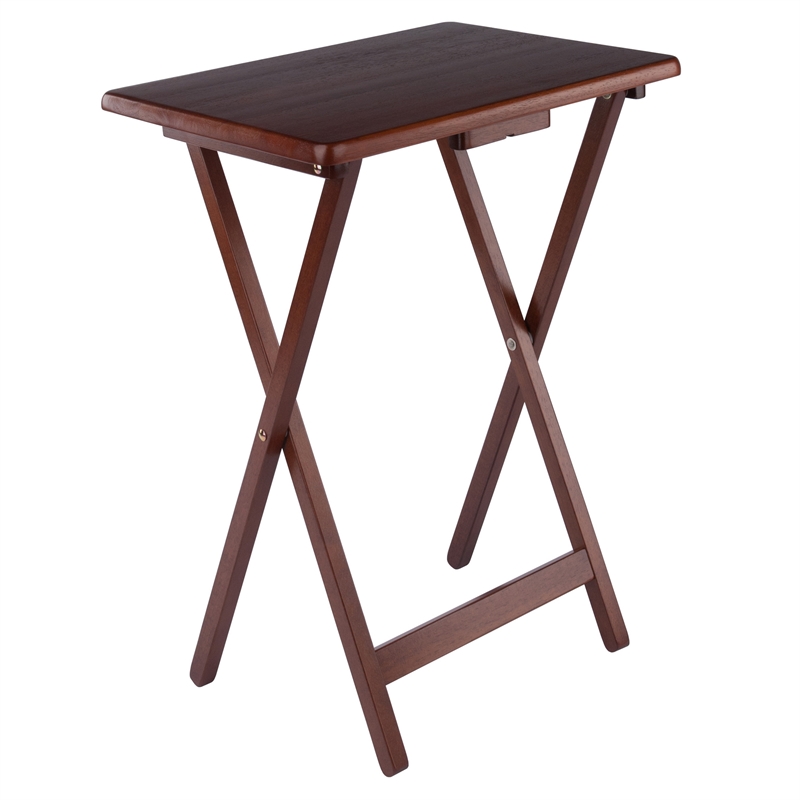 Winsome Alex 2-Pc Snack Table Set in Walnut Finish